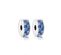 Anduonie Charms Stopper Gold Charms Anhänger Silber 925 für Armbänder, rot Charme Anhänger, Perlen Charmes, kompatibel mit europäischen Armbändern für Fraue (Blue & Green CZ)