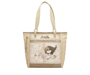 Anekke - Anekke Memories Langgriff-Shopper hell gemustern Beige