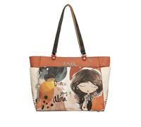 Große Schultertasche - geräumig und vielseitig | Außentaschen und Doppelgriff - Maße: 41 x 33 x 15 cm - Zubehör und Accessoires für Damen, Mehrfarbig