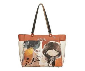 Anekke Große Schultertasche - geräumig und vielseitig | Außentaschen und Doppelgriff - Maße: 41 x 33 x 15 cm - Zubehör und Accessoires für Damen, Mehrfarbig