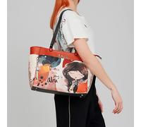 Große Schultertasche - geräumig und vielseitig | Außentaschen und Doppelgriff - Maße: 41 x 33 x 15 cm - Zubehör und Accessoires für Damen, Mehrfarbig
