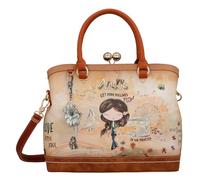 Anekke Schultertasche Peace & Love 37 cm Kurzgriff mehrfarbig/Camel