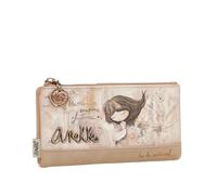 Anekke RFID Memories Brieftasche, großes Design mit Doppelfach, Zungenverschluss und Reißverschluss, Maße: 18 x 10 x 2 cm, Mehrfarbig