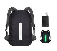 ANFAFFIA Fluoreszierender Regenschutz Rucksack 26-40L, wasserdichte Regenhülle mit Reflektoren, Rucksacküberzug inkl. Aufbewahrungstasche passend für Schulranzen Fahrrad tägliche Outdoor Aktivitäten