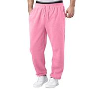 Angebot des Tages, Arbeitshose Herren Trekkinghose Herren Zip Off Einfarbig Lang Hosen Leicht Baggy Hose Sporthose Jogger Sweathose Herren Sommerhose Stretch Hose Herren(Rosa,XXL)