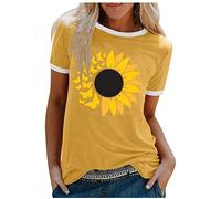 Angebot des Tages Blitzangebot Damen Blusen Tuniken Damen T-Shirt Sommer Desigual Online Shop Sweatshirt Damen Gelb Dunkelblaue Top Damen Loose Fit Bluse Damen Damen Mode Sale Sale