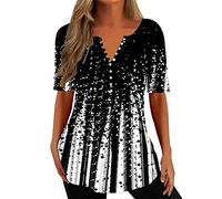 Angebot des Tages Blitzangebot Satin Bluse Kurzarm Damen Transparentes T Shirt Damen Strandtunika Damen Sommer Lockeres Schwarzes Tshirt Damen Lang Pailletten Top Bunt Damen Damen Sale Sommer Sale