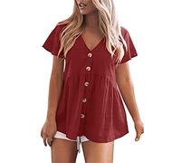 Angebot des Tages Blitzangebot Shirts & Blusen Für Baby-Mädchen Rotes T-Shirt Für Damen Damen Oberteile Elegant Sommer Rot Weiss Ringelshirt Spaghetti Top Damen Schwarz Damenmode Sale Marken Elegant