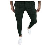 Angebot des Tages, Jogginghose Herren Baumwolle Cargohose Herren Baggy Kariert Hosen Männer Slim Fit Sporthose Casual Leicht Arbeitshosen Mittelalter Kleidung Herren Kletterhose Herren(Grün,M)