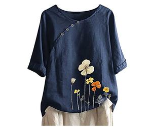 Angebot des Tages Sale Sommer Blusen Für Damen Elegant Damen Shirts Sommer Mode+Für+Frauen+Ab+60 Tshirt Weiss Damen Lang Seidentop Damen Weiß Bluse Knitterfrei Damen Damenbekleidung Sale Sommer