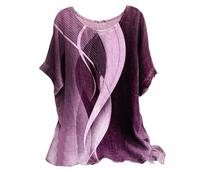 Angebote Damen Sale Bluse Damen Sommer Kurzarm Oberteile Rundhals Lose Shirt Locker Longbluse Tunika Tops Große Größen Blusenshirt Druck Tshirt Casual Kurzarmshirts Bluse Oktoberfest Damen kariert