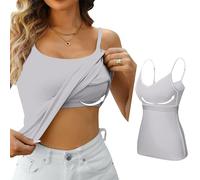 Angebote Damen Unterhemd Mit Integriertem BH - Tanktop, Rollkragen Top, Ärmellos, Spaghettiträger, Schwarz, Baumwolle