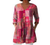 Angebote des Tages Blitzangebote Leinenbluse Damen, Blusenshirt Langarm Sommer Leinen Shirt Sommerblusen Leicht Strand Tunika Luftig Oberteile Tshirt Longshirt Blusen & Tuniken Für Damen