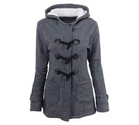 Angebote Des Tages Heute, Angebote Des Tages Heute Damen, Übergangsmantel Damen Winterjacke Frauen Knöpfe In Soliden Horn Cardigan Gepolsterte Kapuzen-Jacke Bunter Mantel Damen, Artikel Unter 2 Euro