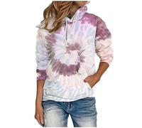 angebote des tages heute Batik Hoodie Damen Farbverlauf Kapuzenpullover Winter Große Größen Pullover mit Kapuze Mode Hoody Oberteile Sweatshirt Langarmshirt Kordelzug Langarm Kapuzenpulli Pulli