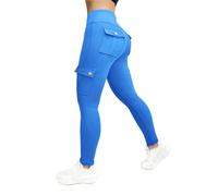 Angebote-Des-Tages-Heute-BlitzangeboteSportleggins Damen Lang Cargohose Blickdichte Sport Leggings High Waist Push Up Boom Booty Yoga Hosen Lange Sporthose Tights Blickdicht mit Tasche für Sport,Gym