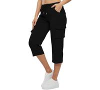 Angebote des Tages Heute Caprihose Damen Sommer 7/8 Hose Baumwolle Arbeitshose Hohe Taille Sommerhose Einfarbig Sporthose Regular Fit Caprihose Freizeithose Jogginghose mit Taschen Arbeitshose