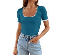 Angebote des Tages Heute Damen Bluse Damen Sommer Bunt Damen Kurzarmshirt Sommer Pulli Damen Kurzarm T Shirt Mit Gummibund Damen Top Damen Sommer Baumwolle Meine Bestellung Sale