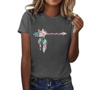 Angebote des Tages Heute Damen Bluse Damen Sommer Bunt Damen Kurzarmshirt Sommer Pulli Damen Kurzarm T Shirt Mit Gummibund Damen Top Damen Sommer Baumwolle Meine Bestellung Sale