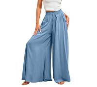 Angebote Des Tages Heute Damen, Damen Hosen Sommer Leggings Damen Baumwolle Einfarbig Hosenrock Culottes Hosen Mit Kordelzug Casual Lockere Freizeithose Cargo Hosen Damen Hosenrock (Himmelblau,M)