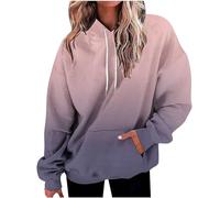 Angebote des Tages Heute Hoodie Damen Oversize Kapuzenpullover Farbverlauf Pullover Sweatshirt mit Kapuze Langarm Winter Mode Oberteile Casual Sportshirt Kordelzug Langarmshirt Streetwear Shirt
