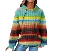 Angebote des Tages Heute Hoodie Damen Waffel Kapuzenpullover Winter Einfarbig Pullover mit Kapuze Baumwolle Sweatshirt Langarm Hoody Oberteile Locker Bequem Langarmshirt Bunte Kapuzenpulli Shirt
