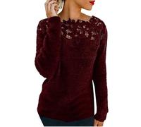 Angebote Des Tages Heute Pullover Damen Warmer Fleece Winterpullover Grosse Grössen Fleecepullover Hollow Out Blumen Top Einfarbig Rundhals Sweatshirt Ohne Kapuze Oberteil Langarmshirt Elegant