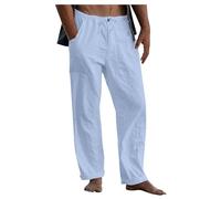 Angebote des Tages Heute Regenhose Regenhose Herren Fahrrad Elastische Taille Einfarbiges Sommerhose Mit Taschen Leicht Chino Hose Baumwoll Leinen Kompressionshose Herren (Hellblau, 4XL)
