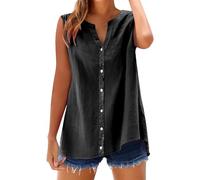 Angebote des Tages Heute Tanktop Damen Baumwolle Locker Tank Top Blusen Ärmellos One Shoulder Crop Sommer Oberteile Rosa Long Shirt Lang Festival Outfit Blau-Weiß Gestreiftes T-Shirt Glitzer