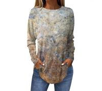 Angebote Des Tages Heute Tops Für Damen Shirt Damen Sommer Weiße Bluse Blumen Bedruckt Rundhals Oversized Sweatshirt Long Sleeve Sweatshirt Basic Laufshirt Herbst Langarmshirt Shirt Langarm Damen L
