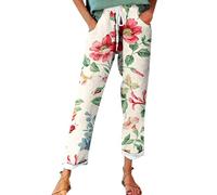Angebote des Tages Sommerhose Damen Leicht, Leinenhose Damen Sommer Große Größen, Bequeme Freizeithose Lang Linen Pants High Waist Stoffhose Leinen Hosen Must Have Deal des Tages Heute