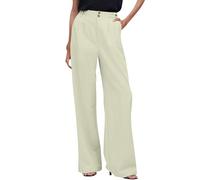 Angebote Jogginganzug Damen, Stoffhose Damen Wide Leg Pants Women Einfarbig Weites Bein Hose Falten Loose Fit Business Hosen Elegant Freizeithose Damen Sommerhose Weisse Hosen Damen(Beige,M)