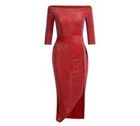 Angebote Tages Blitzangebote Damen Kleider Elegant Festlich Abendkleid Glänzend Einhalsschlitz Damenkleid Damen Hüfttaschenkleid Glänzend Einhalsschlitz Damenkleid Brautkleid Standesamt Kurz