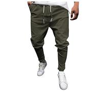 Angebote Tages Blitzangebote Heute, Sporthose Herren Lang Weiße Hose Herren Leicht Sporthose Mit Kordelzug Jogger Fitness Laufhose Regular Fit Cargo Hose Herren Festival Hose(Armeegrün,4XL)