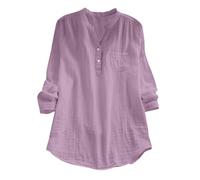 Angebote Tages Blitzangebote Musselin Bluse Damen Baumwolle Leinen Shirt V Ausschnitt Longbluse Oversize Langarm Leinenbluse Sommer Oberteile Tunika Leinenshirt Leicht Und Luftig Urlaub Must Haves