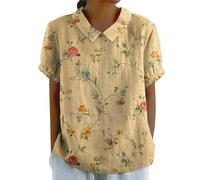 Angebote Tages Blitzangebote Outlet Shop Sale Leinenbluse Damen Sommer Kurzarm Sommerbluse Musselin Shirt Leinen Tunika Große Größen Elegante Oberteile Leinenshirt Black Friday Angebote