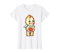 Angel Kewpie Baby Amor Cherub Love Traditional Tattoo Flash Preisgünstiges Grafik-T-Shirt, Damen, Weiß, S