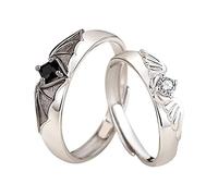 Angel Matching Promise Rings For Couples Best Friend Cute Love Jewelry Gift For Ihn Her Women Men Boyfriend Girlfriend Size Adjustable D Ringe Plastik