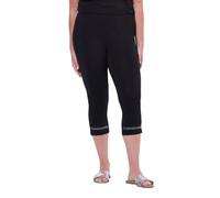 Angel of Style Damen große Größen Übergrößen Capri-Leggings, schmale Passform, Ziernieten am Saum, x Miamoda schwarz 56 853503100-56