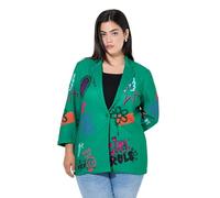 Angel of Style Damen große Größen Übergrößen Plus Size Blazer, Basic Fit, Scuba, Blumenmuster grün 54 846283459-54