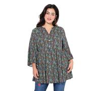 Angel of Style Damen große Größen Übergrößen Plus Size Bluse, Minimal-Blütenmuster schwarz 48 838654100-48