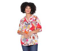 Angel of Style Damen große Größen Übergrößen Plus Size Bluse, Smiley-Patchmuster, 3/4-Ärmel Offwhite 46 842469200-46