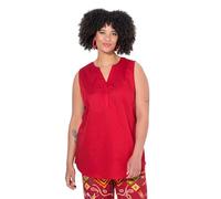 Angel of Style Damen große Größen Übergrößen Plus Size Blusentop, Tunika-Ausschnitt, gerundeter Saum, ärmellos neon rot 56 830232520-56