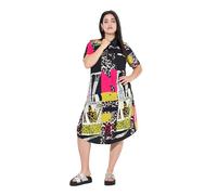Angel of Style Damen große Größen Übergrößen Plus Size Hemdblusenkleid, Straight Fit, grafisches Leomuster limettengrün 48 843756409-48