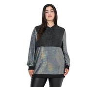 Angel of Style Damen große Größen Übergrößen Plus Size Hoodie, Kapuzensweater, Metallic-Effekt, Pailletten schwarz 48 846243100-48