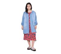 Angel of Style Damen große Größen Übergrößen Plus Size Jacke, softe Jeansoptik, Kapuze, Rückenprint Light Blue 52 841651901-52