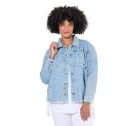 Angel of Style Damen große Größen Übergrößen Plus Size Jeansjacke, Oversized, Destroyed, Rückendruck Light Blue 48 833354901-48
