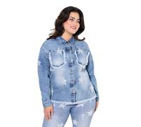 Angel of Style Damen große Größen Übergrößen Plus Size Jeansjacke, Sterne, Glitzersteinchen Blue Stone 44 838331902-44