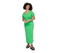 Angel of Style Damen große Größen Übergrößen Plus Size Jersey-Maxikleid, Rundhals, Halbarm, Seitenschlitze Kiwi 48 831357436-48