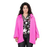 Angel of Style Damen große Größen Übergrößen Plus Size Kapuzen-Strickjacke, Straight Fit, Ballon-Langarm neon Berry 46+ 846075586-46+